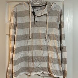 PD& C Striped Beige and White Men's Shirt